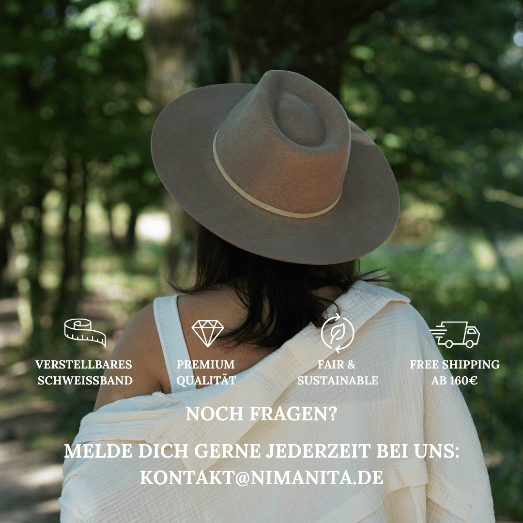 Puebla Fedora Hut für Frauen | Damenhut | Fedora Damenhut aus 100% Wolle | Farbe Nutria | Grauer Fedora Hut für Frauen | bereite Krempe | Handarbeit | modisches Accessoires