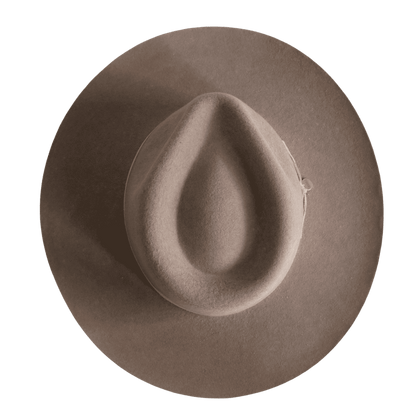 Grauer Fedora Hut für Frauen aus 100% Wolle mit beigem Leder Hutband | Fedora Damenhut Farbe Nutria | Model Puebla | Nimanita Hats & Accessoires - Hüte für Frauen