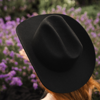 Rodeo - schwarzer Western Hut für Frauen - premium Wollfilz Cattleman Hut für Frauen - Nimanita Hats & Accessoires - Hüte für Frauen_ 