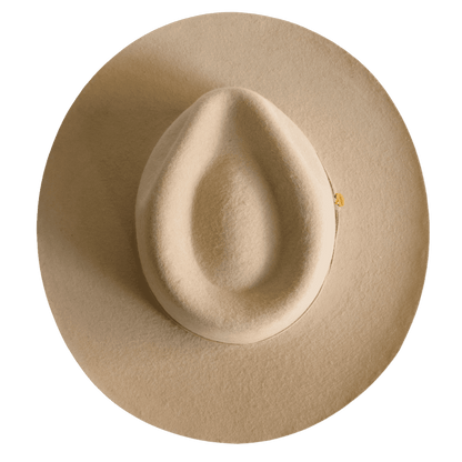 Fedora Hut für Frauen in der Farbe Vanille mit beigem Leder Hutband für Frauen | Heller Fedora Damenhut | Modell Sayulita | Sommerhut | 100% Wolle | Handarbeit| Nimanita Hats & Accessoires - Hüte für Frauen