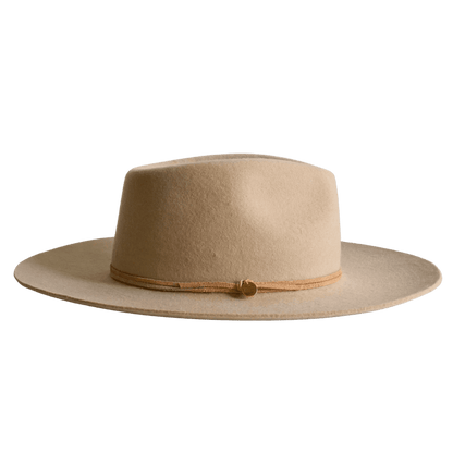 Fedora Hut für Frauen in der Farbe Vanille mit beigem Leder Hutband für Frauen | Heller Fedora Damenhut | Modell Sayulita | Sommerhut | 100% Wolle | Handarbeit| Nimanita Hats & Accessoires - Hüte für Frauen