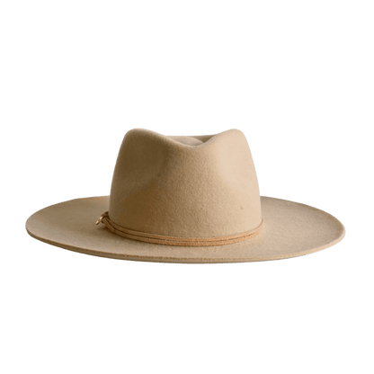 Fedora Hut für Frauen in der Farbe Vanille mit beigem Leder Hutband für Frauen | Heller Fedora Damenhut | Modell Sayulita | Sommerhut | 100% Wolle | Handarbeit| Nimanita Hats & Accessoires - Hüte für Frauen