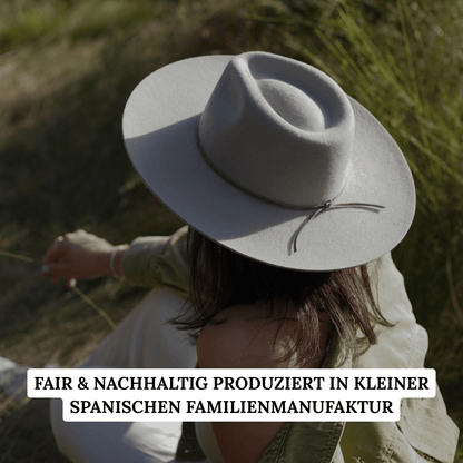 Sinaloa | Fedora Hut für Frauen in der Farbe Safari - Fedora Damenhut mit breiter und steifer Krempe - Nimanita Hats &Accessoires - Hats for strong women - Hüte für Frauen - heller Fedora Hut - 
