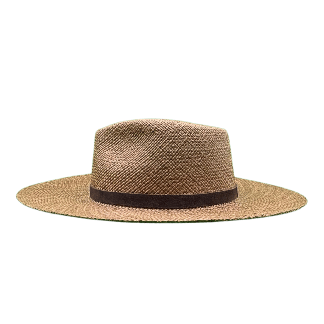 Sonora Habano - Fedora Strohhut in der Farbe Habano für Frauen aus 100% Iraca Palme mit braunem Wildleder Hutband | Damenhut | Strohhut | Sommerhut | Modell Sonora | Nimanita Hats & Accessoires - Hüte für Frauen