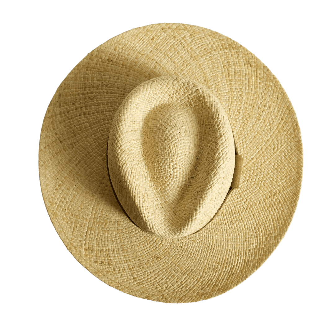 Fedora Strohhut für Frauen aus 100% Iraca Palme mit braunem Wildleder Hutband | Damenhut | Strohhut | Sommerhut | Modell Sonora | Nimanita Hats & Accessoires - Hüte für Frauen
